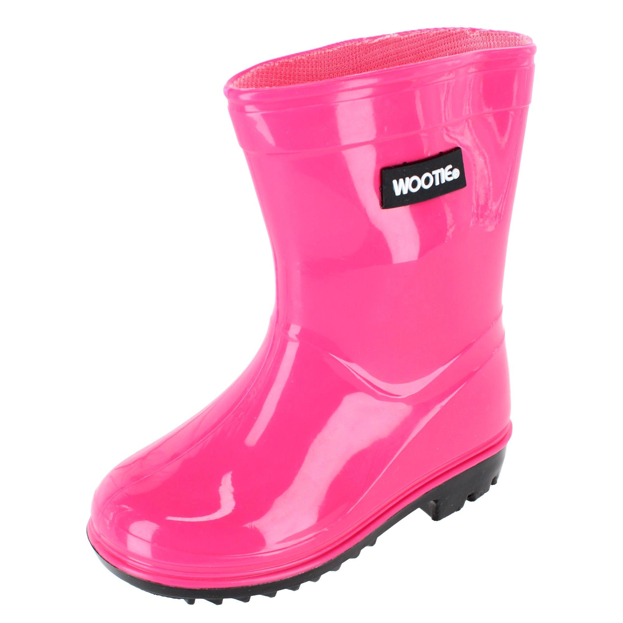 CTM Toddler & Girl's Classic Waterproof Solid Color Rain Boots