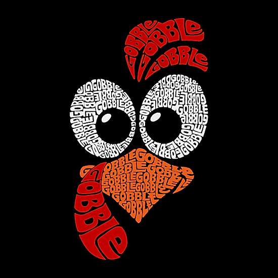 LA Pop Art Boy's Word Art Sweatshirt - Turkey Face