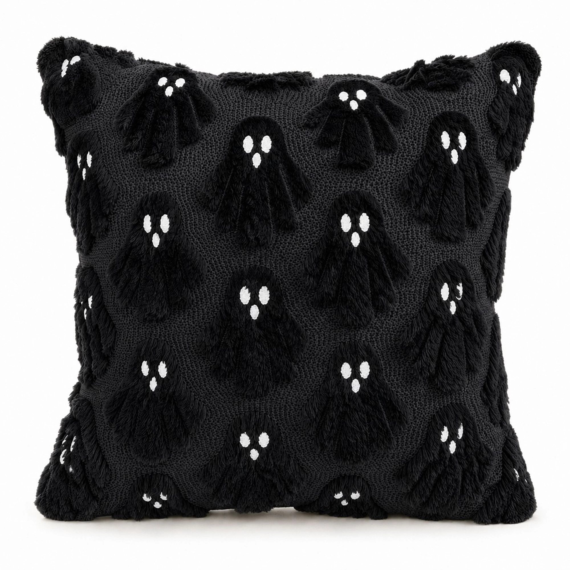 Alilang Halloween Tufted Allover Ghost Decorative Throw Pillow Cover