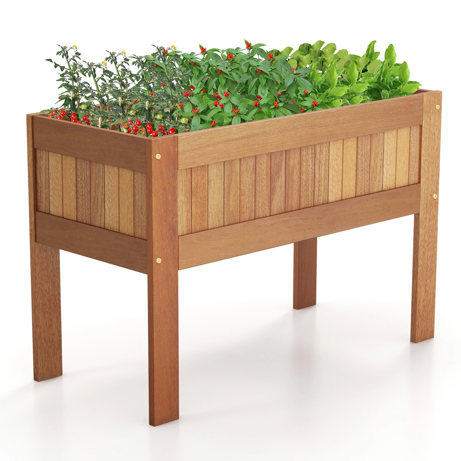 SlickBlue Solid Wood Elevated Garden Bed for Flowers and Vegetables