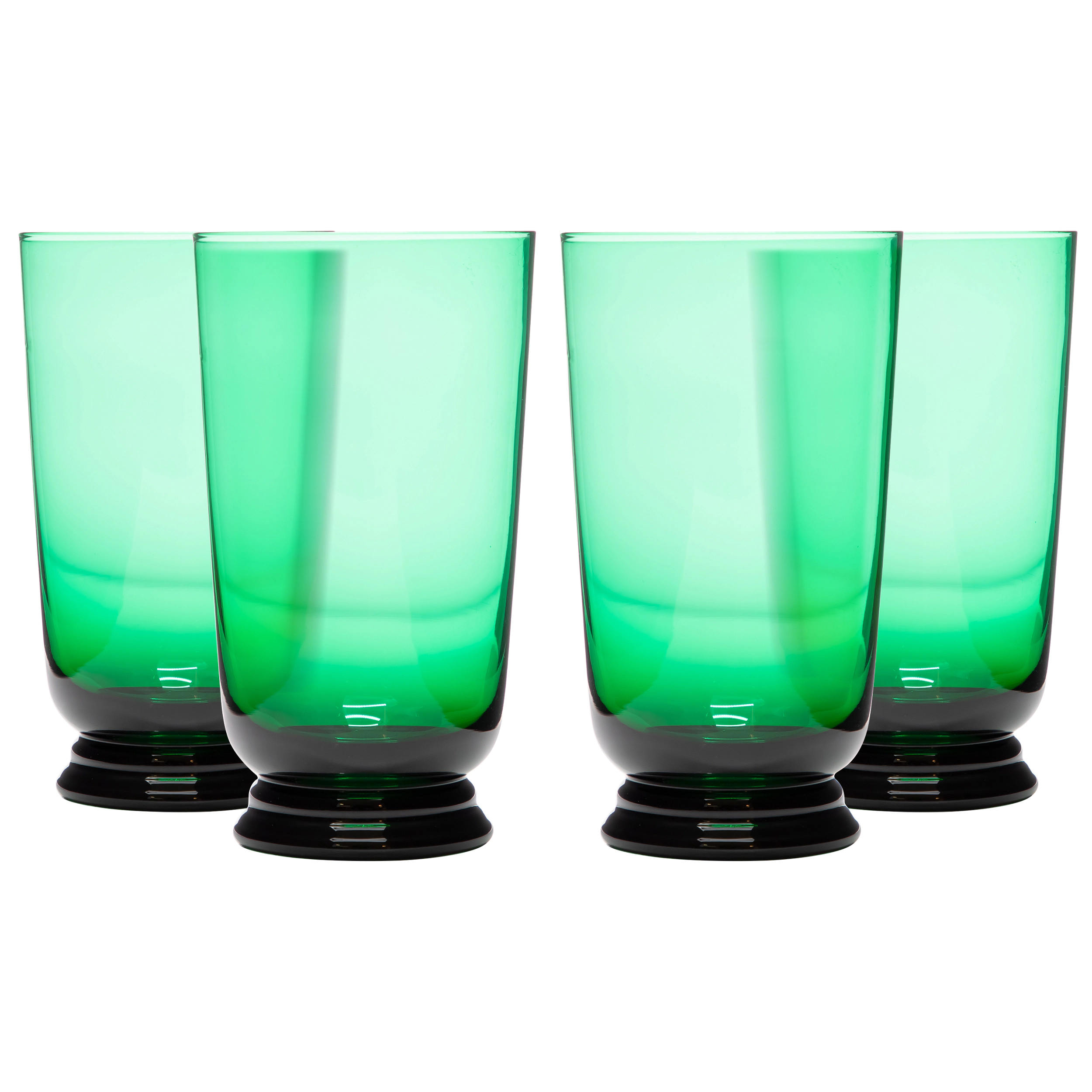 Martha Stewart Crispa 4 Piece 9.6 Ounce Hand Made Glass Goblet in Green