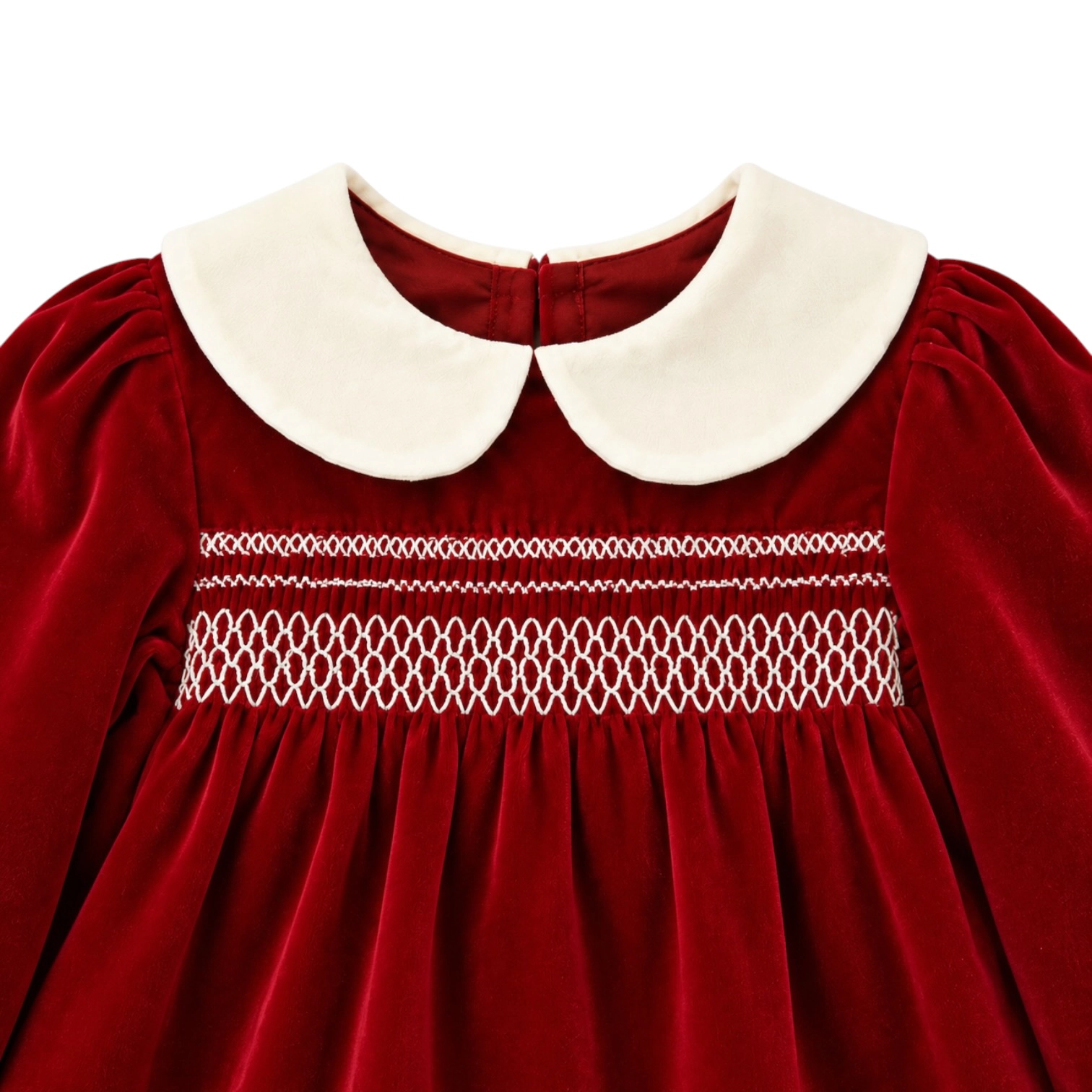 Laurenza's Baby Girls Holiday Red Velvet Smocked Romper
