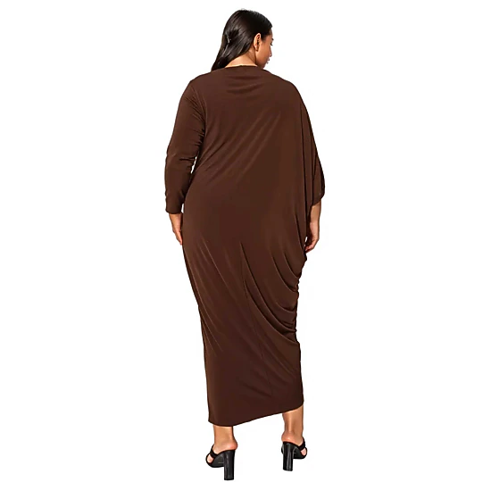 L I V D Women's Plus Size Louella Asymmetrical Maxi Dress