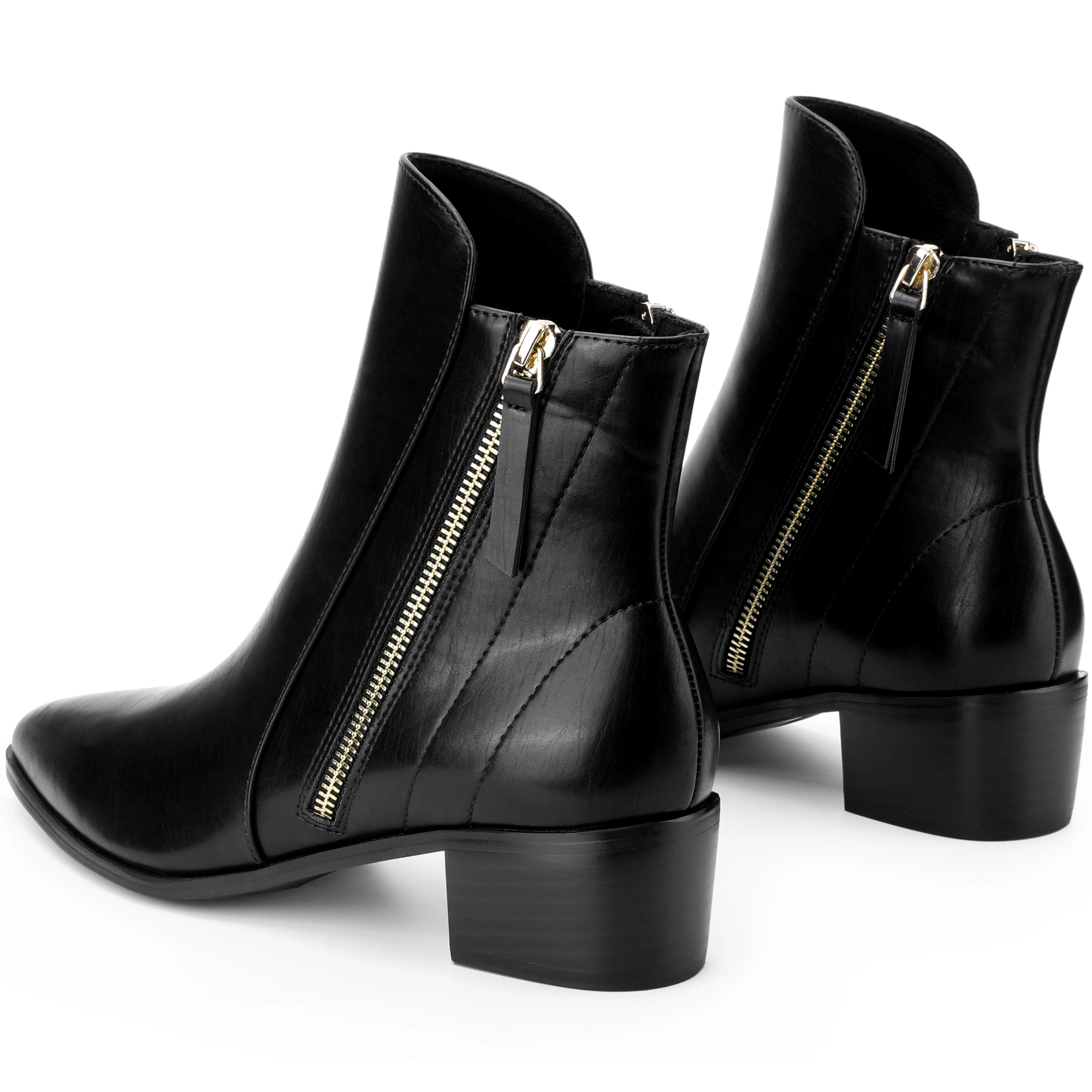 BLISSFUL STEP Women's Pointy Toe Classic Flat Heel Ankle Booties