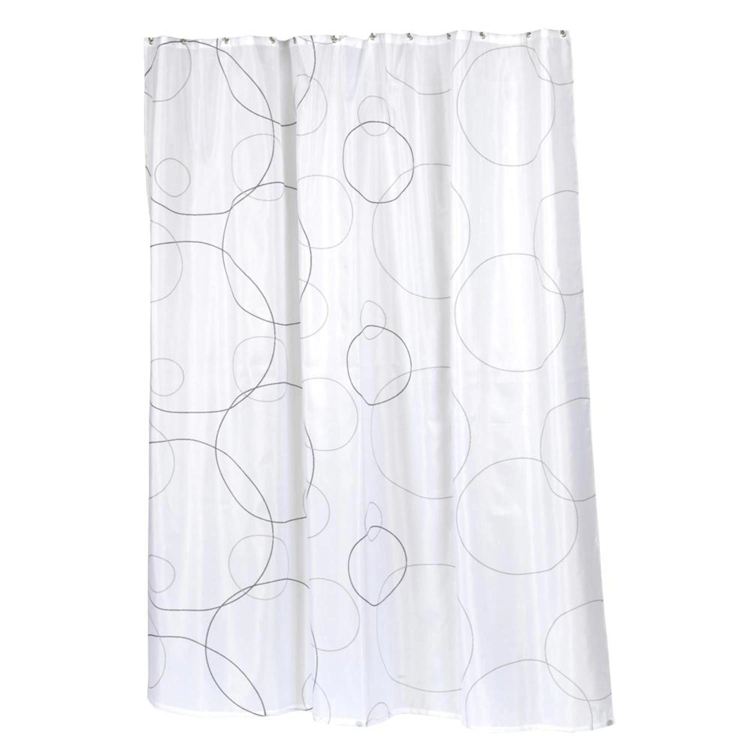 Carnation Home Fashions Ava Fabric Shower Curtain White 70x72