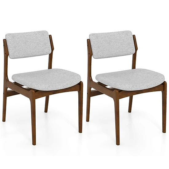 LJG Modern Padded Dining Chairs with Rubber Wood Legs Set of 2
