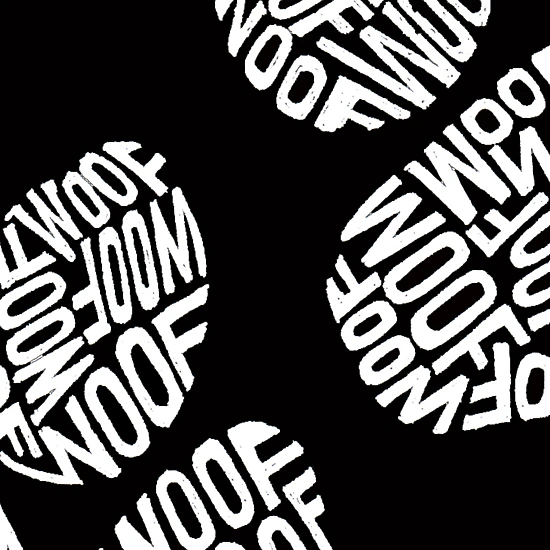 LA Pop Art Men's Cotton/Poly Blend Word Art T-Shirt - Woof Paw Prints