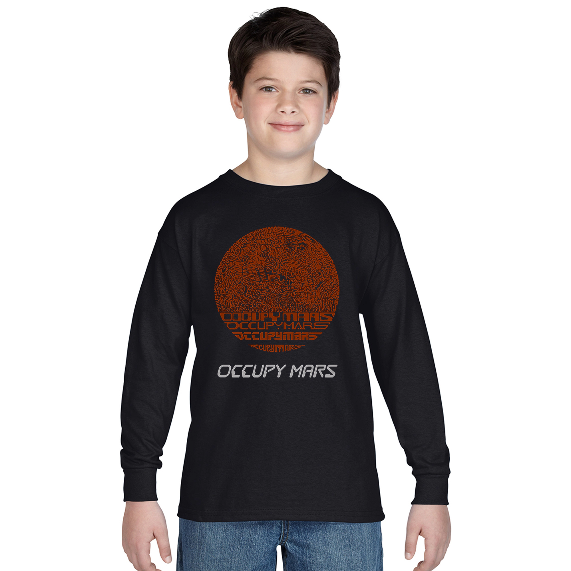 LA Pop Art Boys Long Sleeve T-Shirt -  Occupy Mars