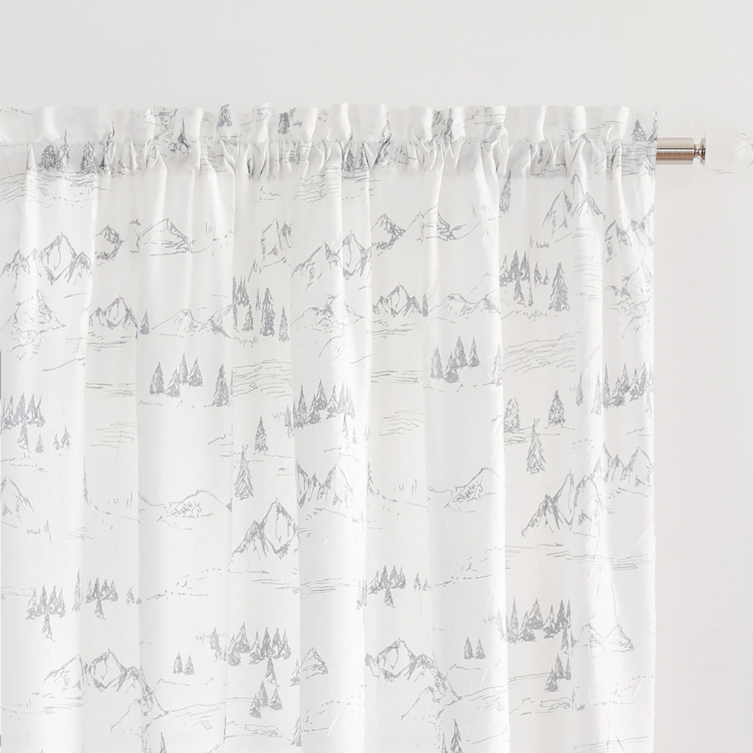 Ellis Curtain Mountain Vista 100% Polyester Tailored Rod Pocket Curtain Panels 48" x 84" Grey