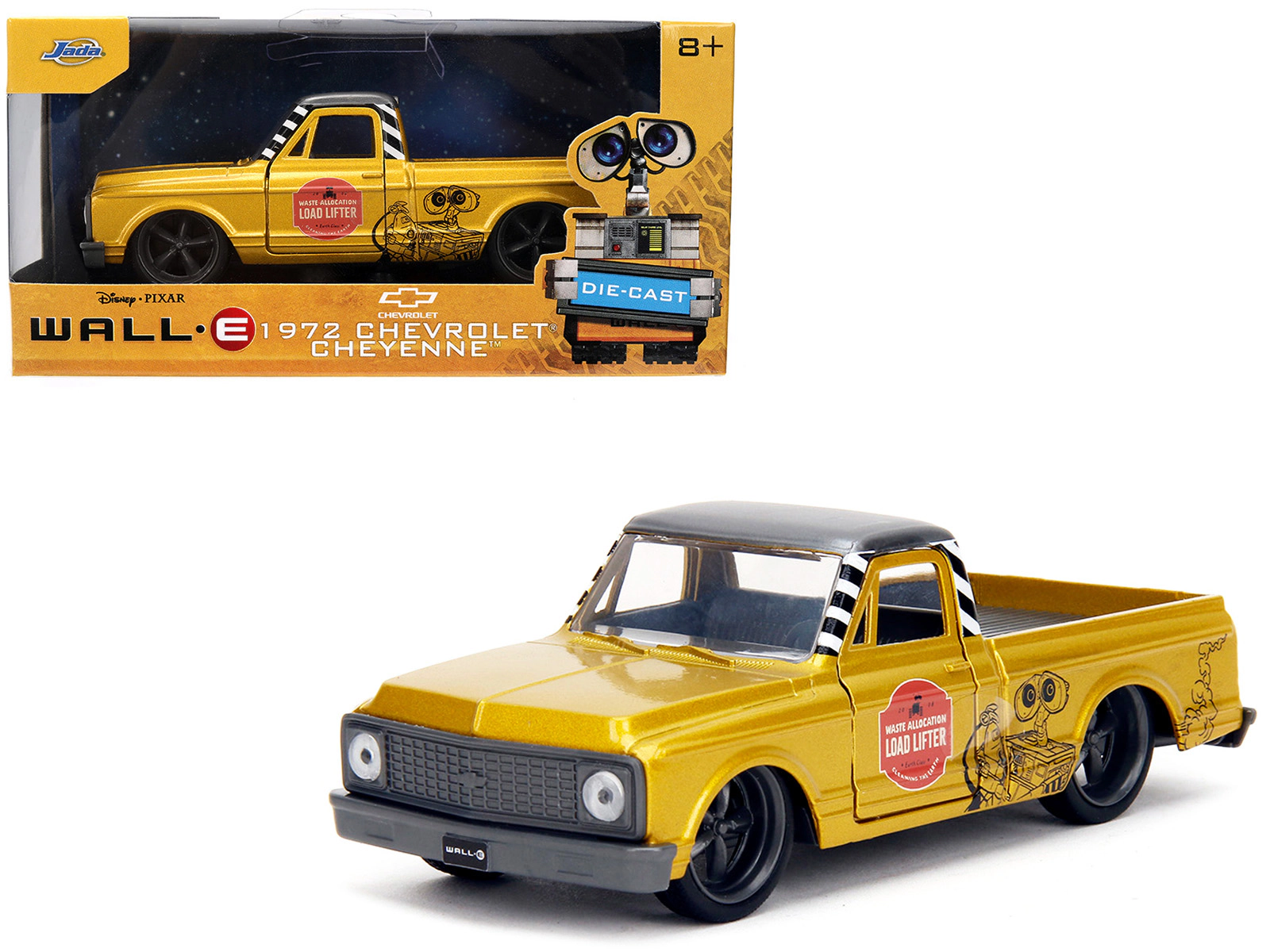 Jada 1972 Chevrolet Cheyenne Pickup Truck Gold Metallic with Gray Top "Wall-E" (2008) Movie "Hollywood Rides"