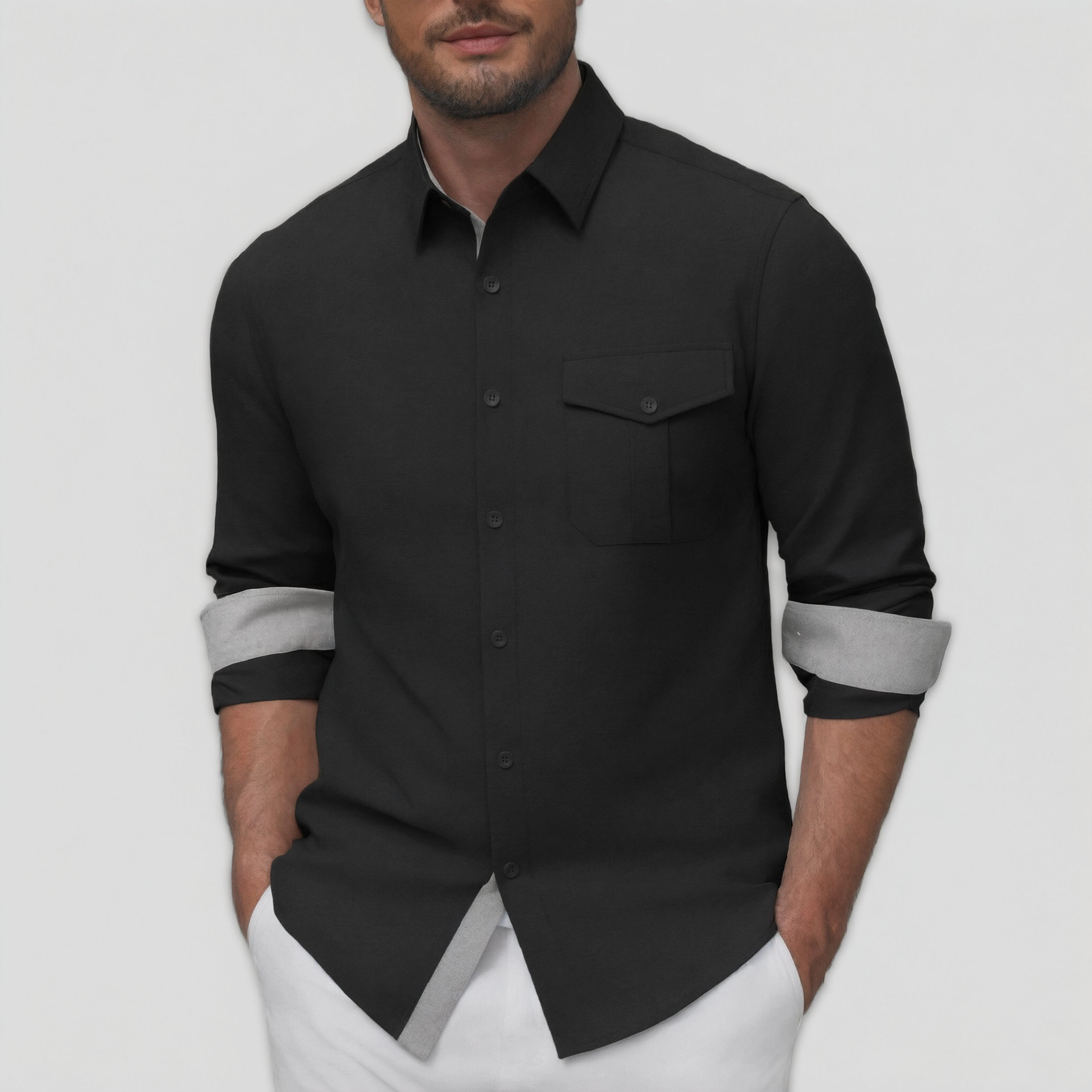 COOFANDY Men's Regular Fit Long Sleeve Button Front Shirt