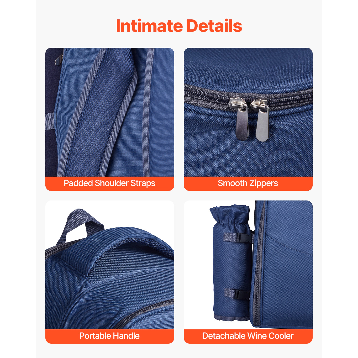 HONGGE Picnic Backpack Beach Bag with Insulated Cooler Compartment Detachable Bottle/Wine Holder