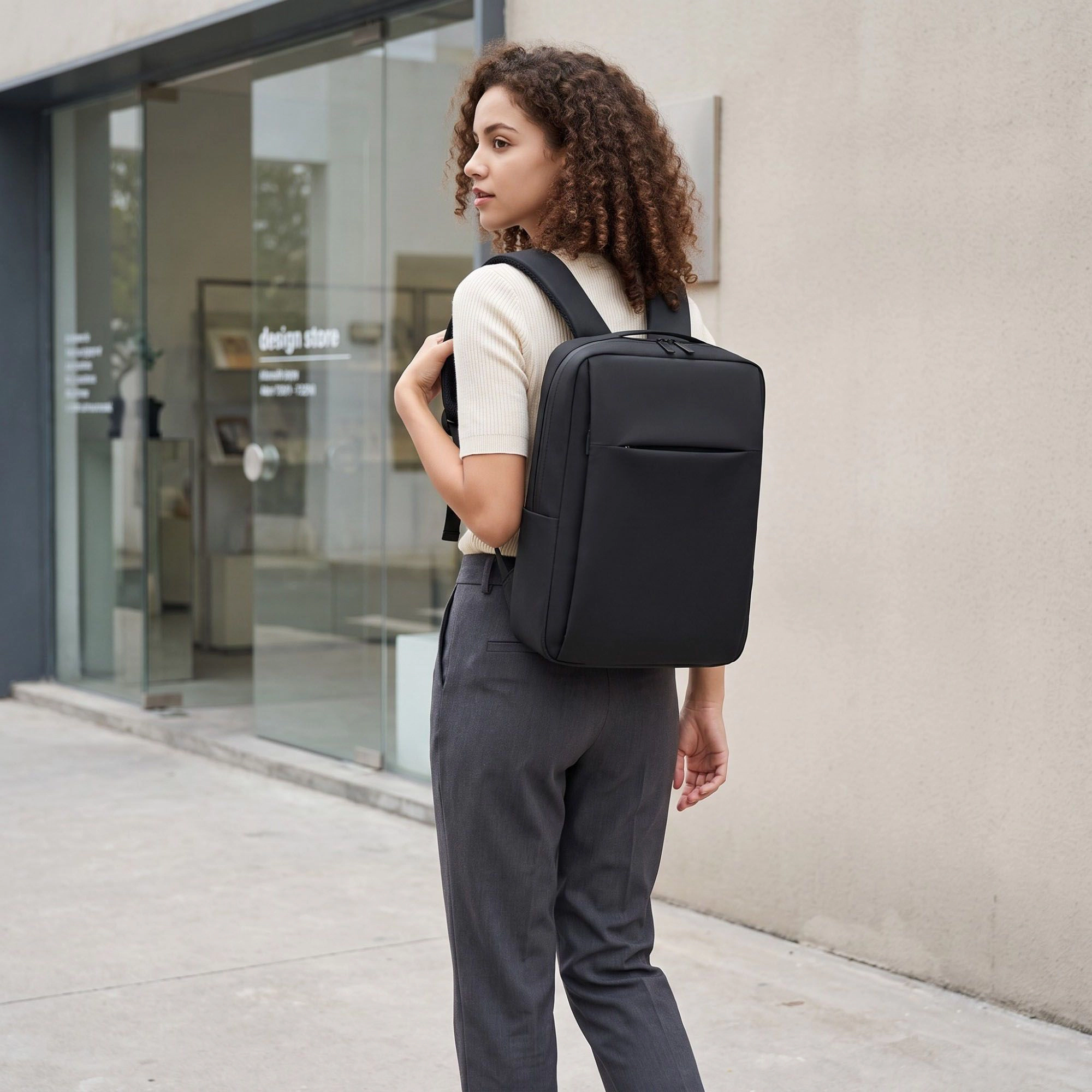 Alilang Women's Modern Slim Laptop Backpack - Professional Commuter Daypack for Office, School