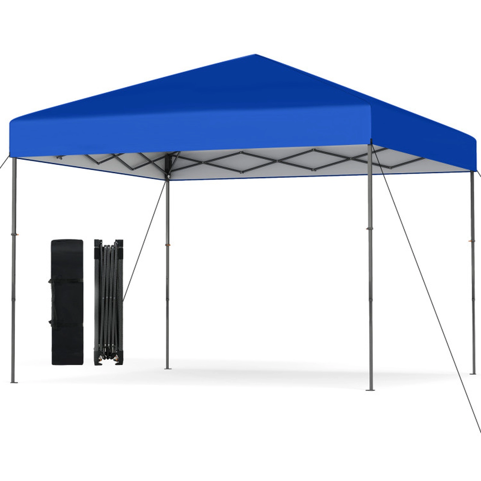 SUGIFT Blue 10-ft by 10-ft 3-Position UPF50+ Silver-Coated Oxford Pop Up Canopy Tent with Carrying Bag
