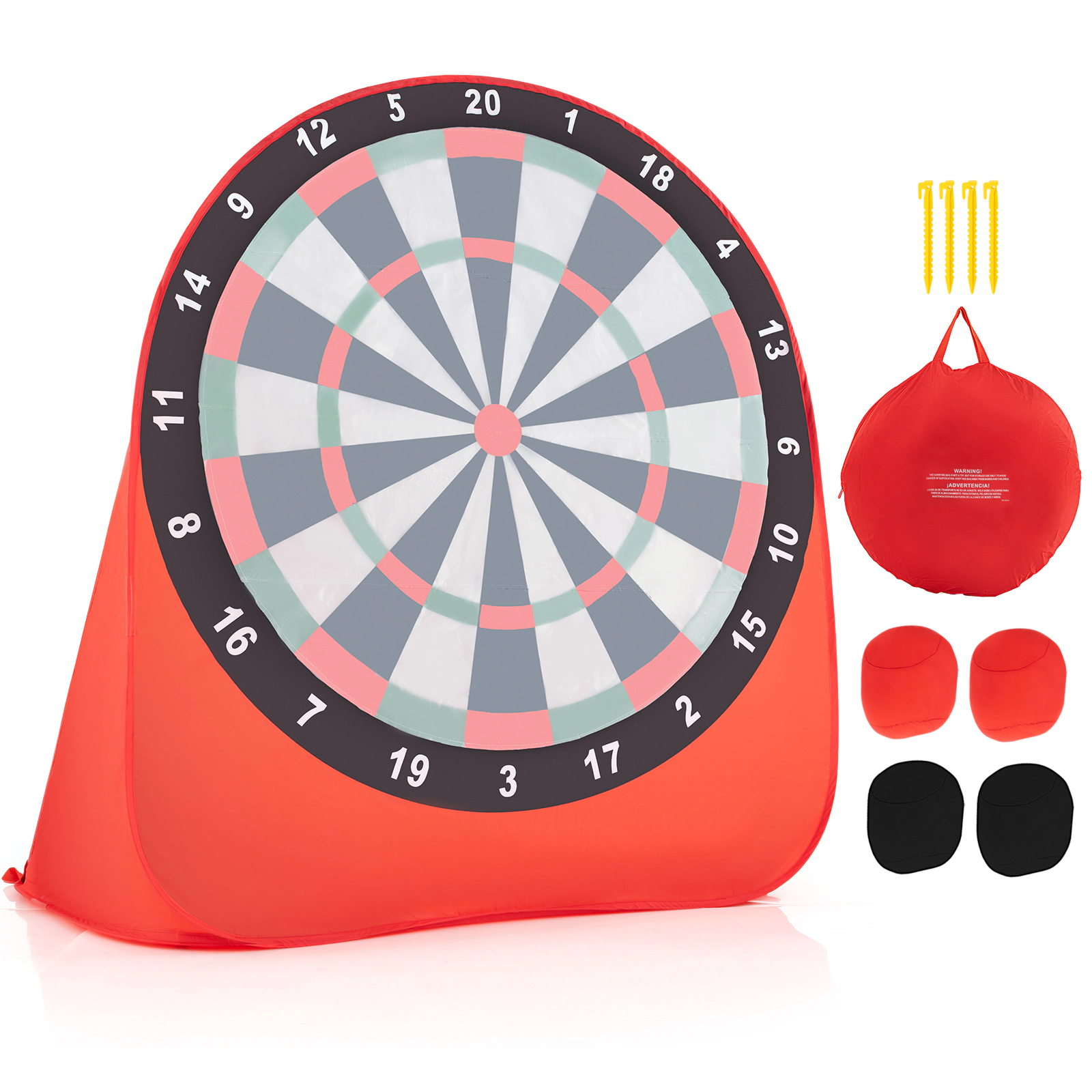 Hivvago Large Dart Board for Kids with 4 Kick Balls