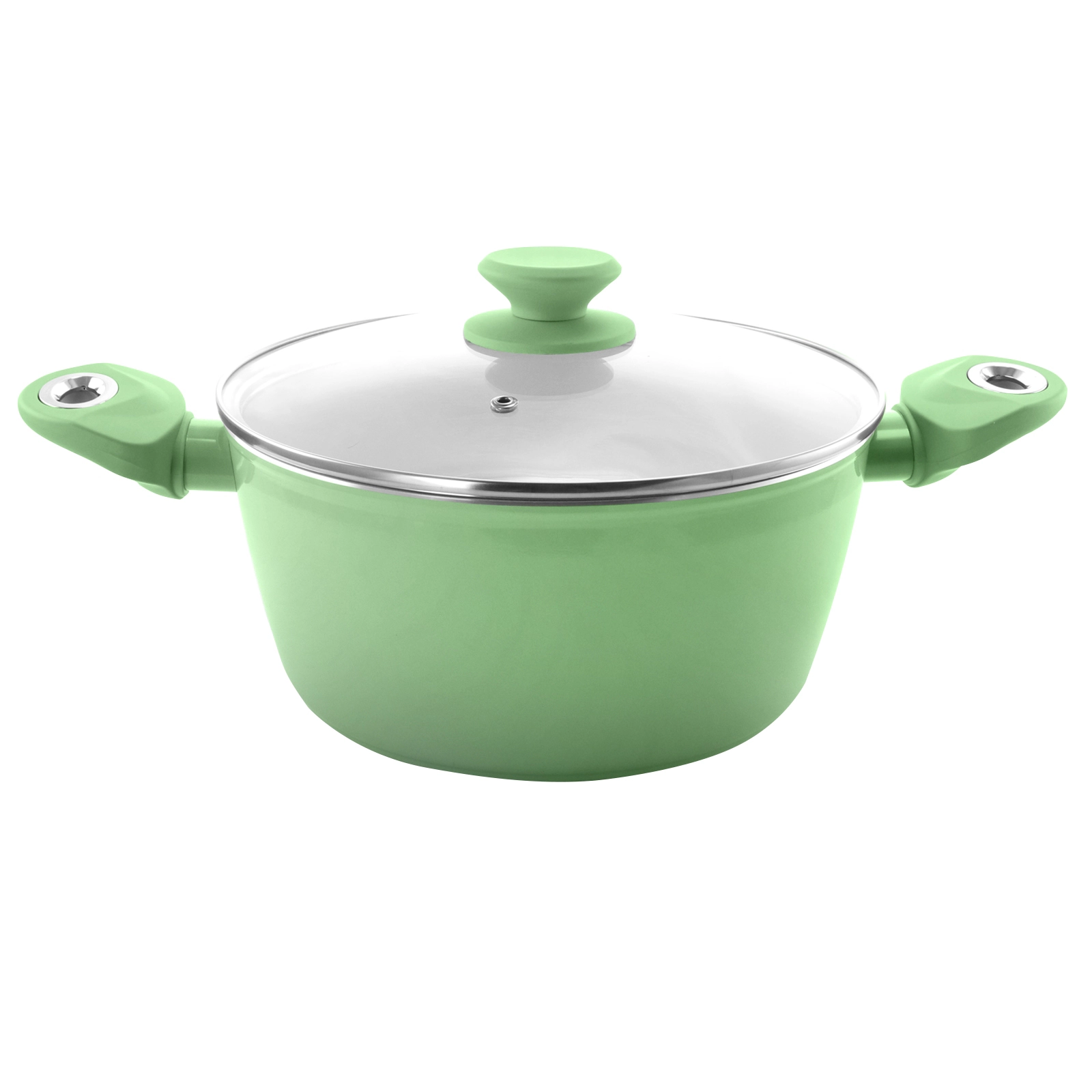 Gibson Home Plaza Cafe 7 Piece Essential Core Aluminum Cookware Set in Mint