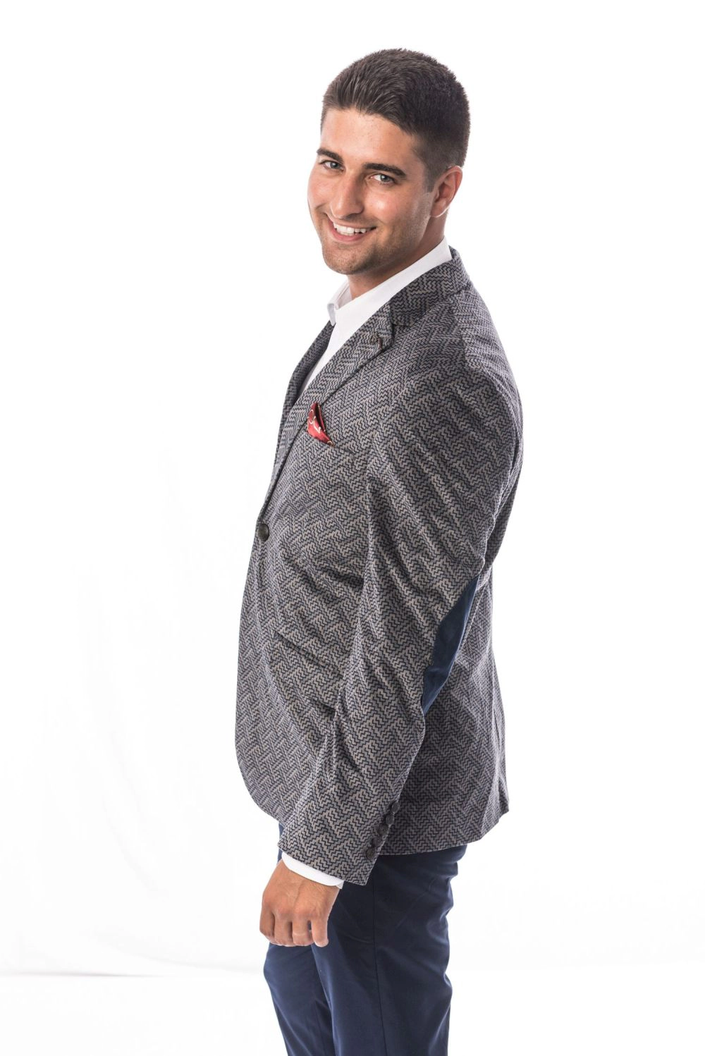 Elie Balleh Men's Slim Fit Tailored Sports Coat Jacket