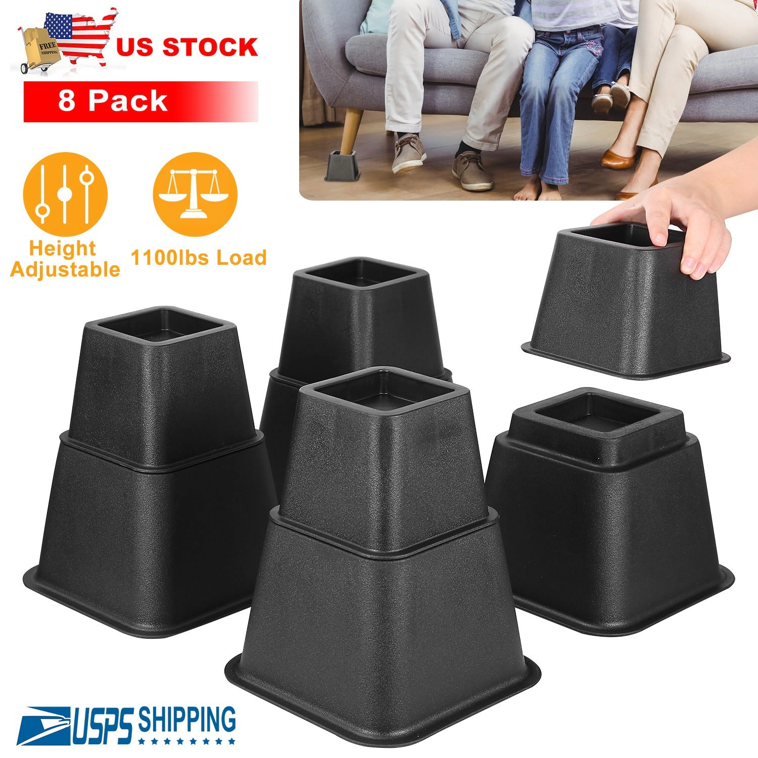 GBruno 8 Pcs Adjustable Furniture Risers