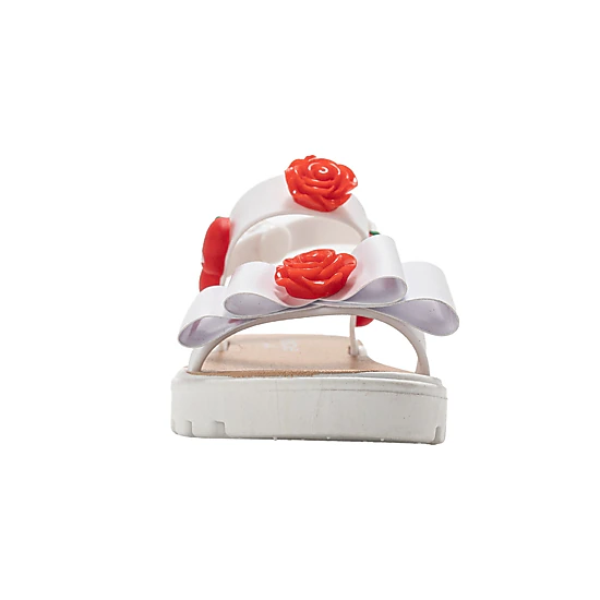 bebe Girl's Footbed Slide Sandals with Buckle Straps and Charm Accents