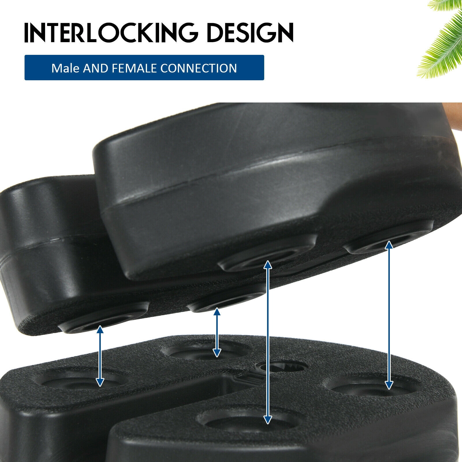 SUGIFT Set of 6 No-Pinch Canopy Weight Plates 5-lb Water-Filled PE Weight Plate Kit Black