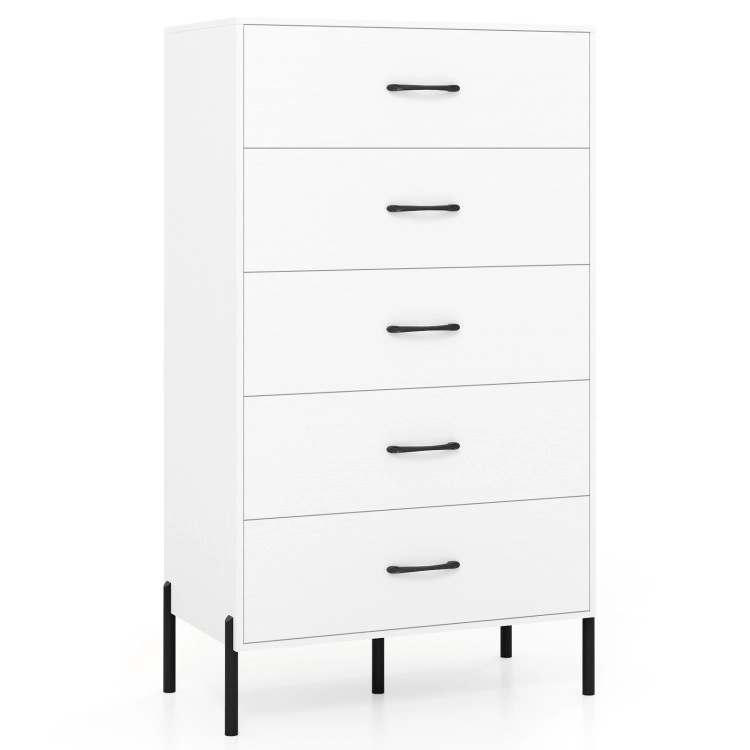 Hivvago 5-Drawer Modern Tall Chest Of Drawers With Metal Legs