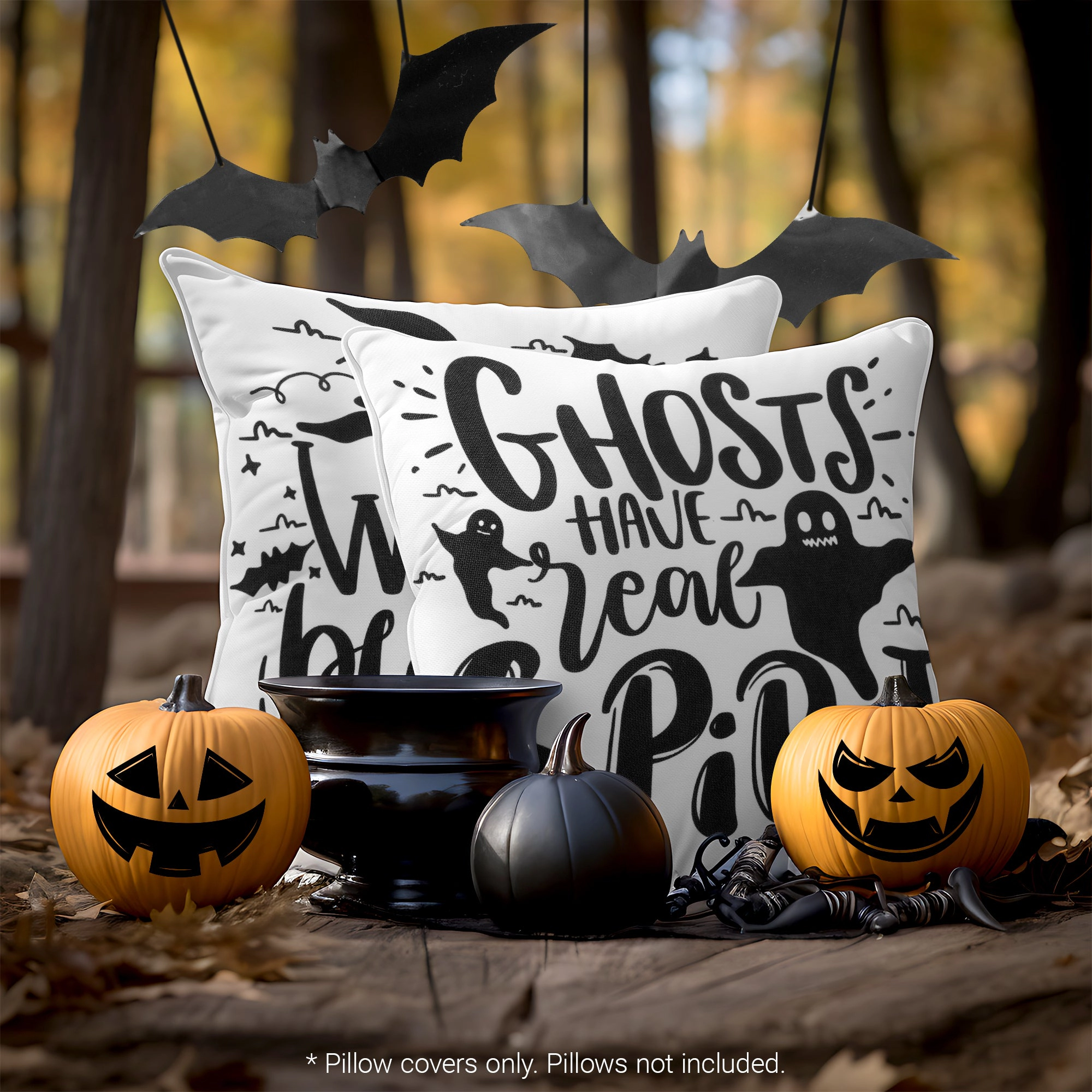 G128 Halloween Ghost Spooky Decorative Throw Pillow Covers