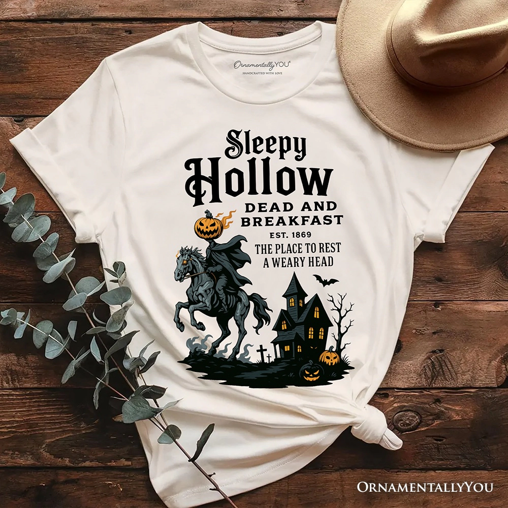 OrnamentallyYou Unisex Dead And Breakfast" Headless Horseman Sleepy Hollow Halloween T-Shirt