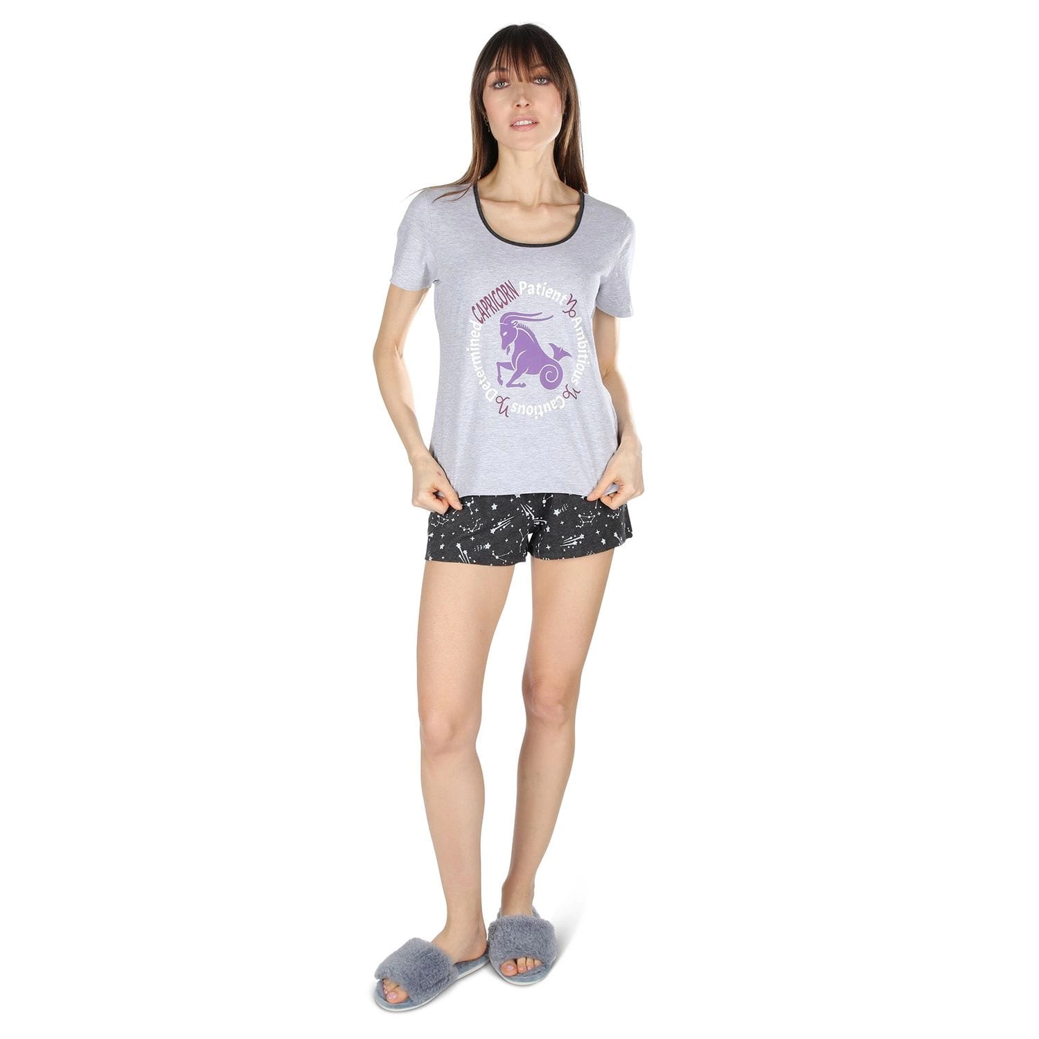 MeMoi Women's Capricorn Zodiac Sign PJ Short Set