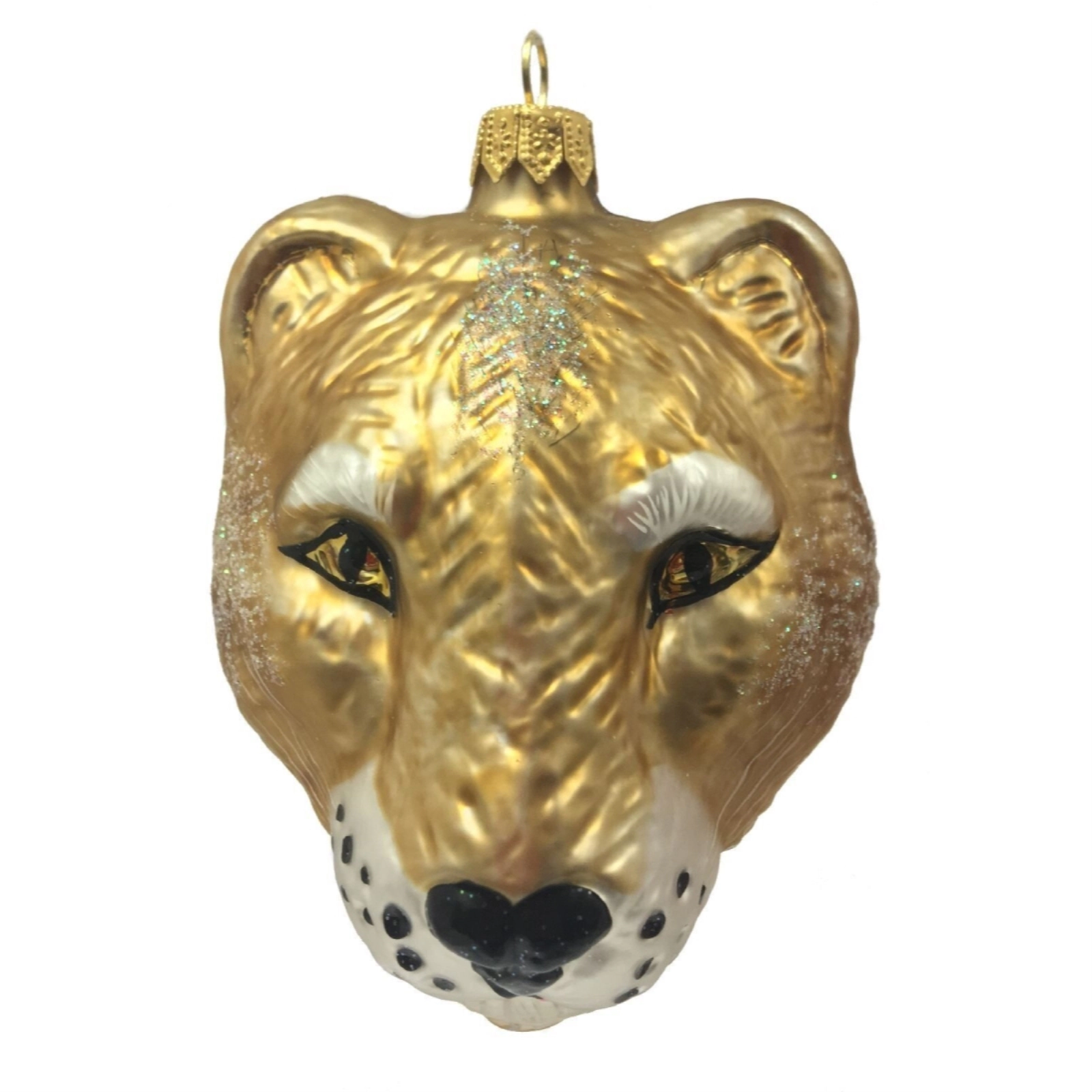 Pinnacle Peak Trading Company Puma Cougar Head Figural Polish Glass Christmas Ornament Wild Cat Mountain Lion