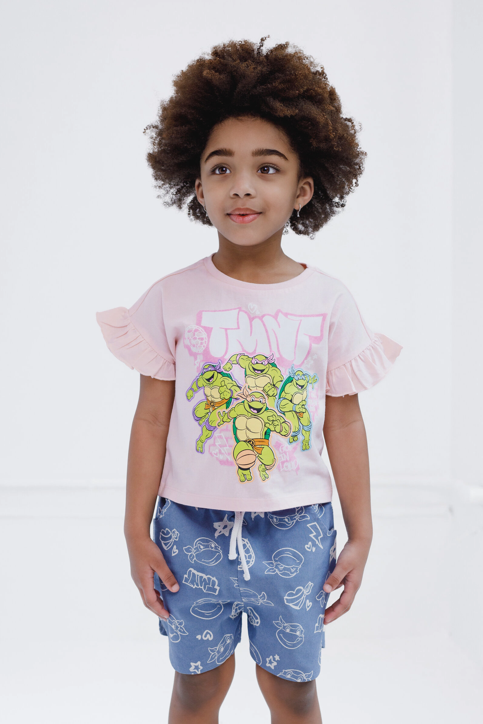 Teenage Mutant Ninja Turtles Girls' 2-Piece T-Shirt and Shorts Set