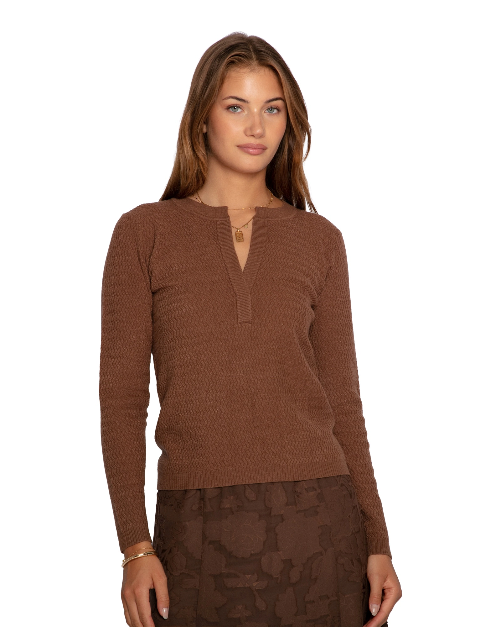 Belle & Bloom Frankie Textured Knitted Long Sleeve Top