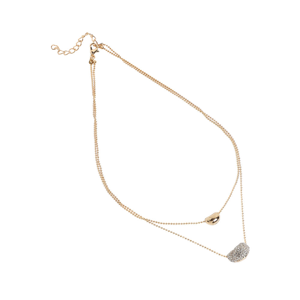 SOHI Women's Bling Bean Multi-Layer Necklace
