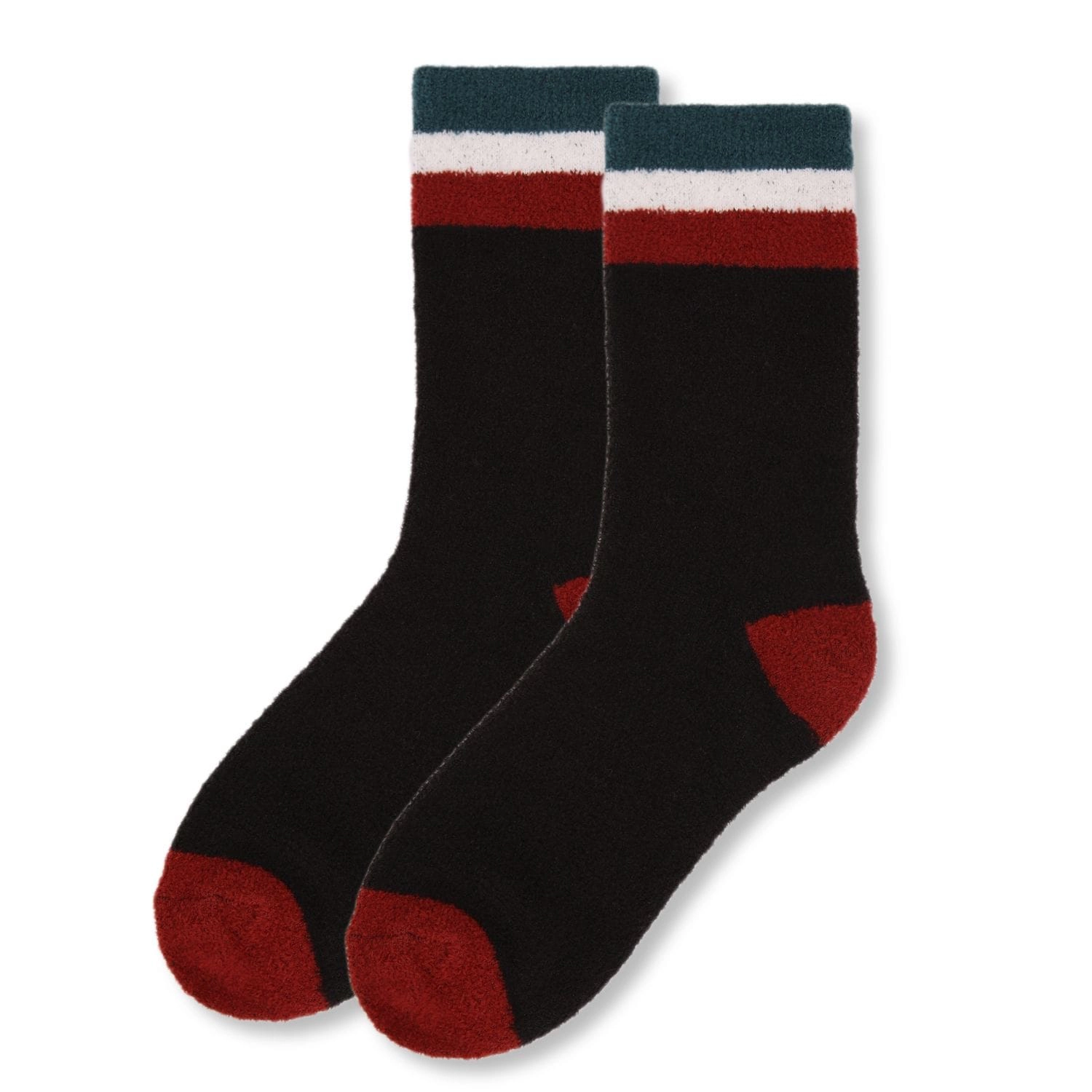 MeMoi Women's Solid Retro Stripe Super Soft Cozy Crew Socks
