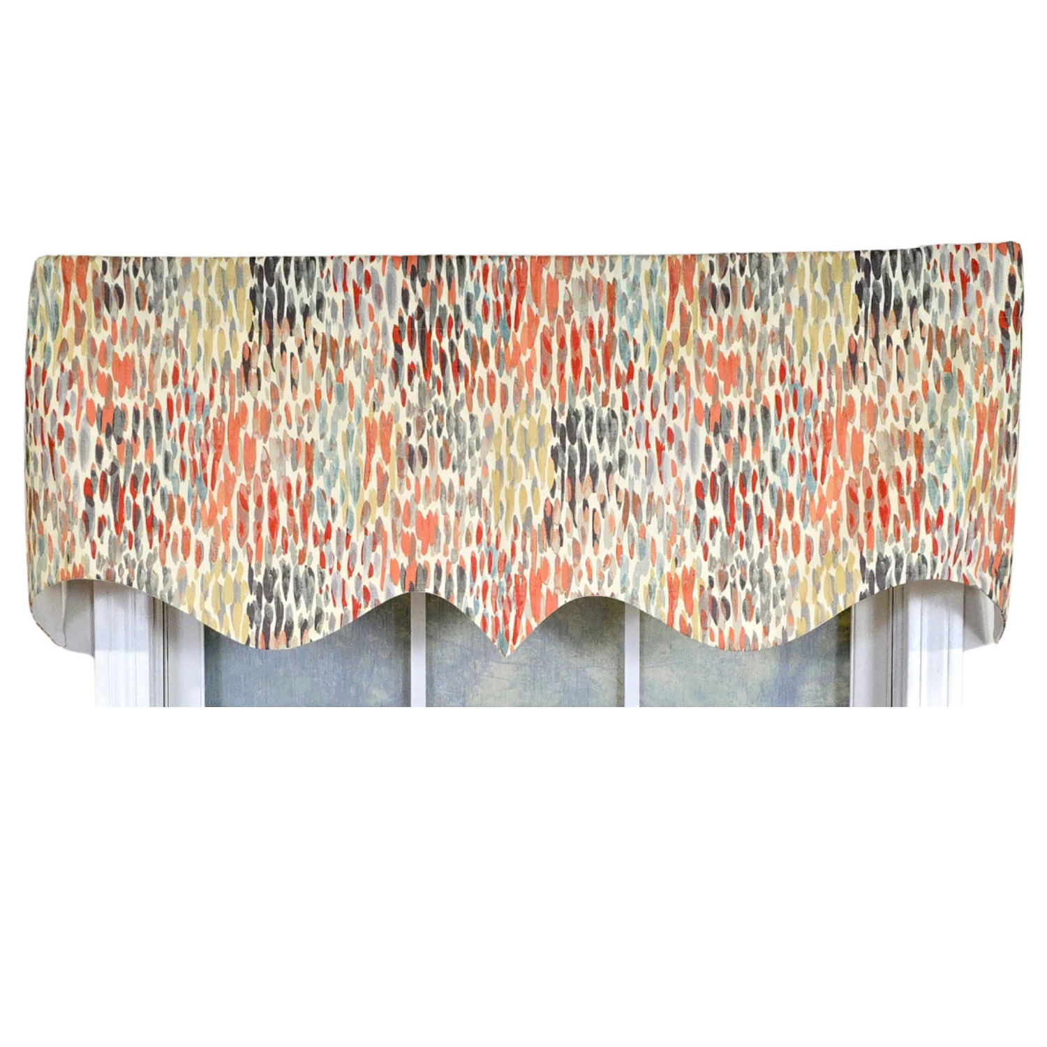 RLF Home 100% Cotton Dazzle Regal With Poly/Cotton Ivory lining Rod Pocket Valance 50" x 17" Gray