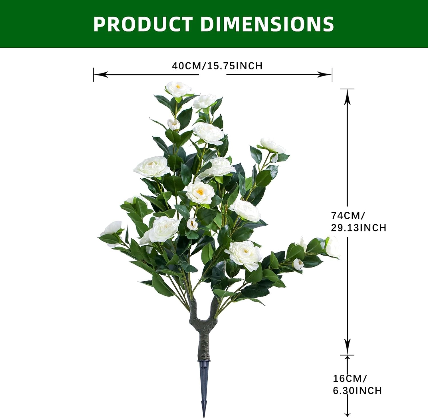 Artificial Topiary Trees, 2 Pack, White Camellia, 2.95 x 1.31 ft