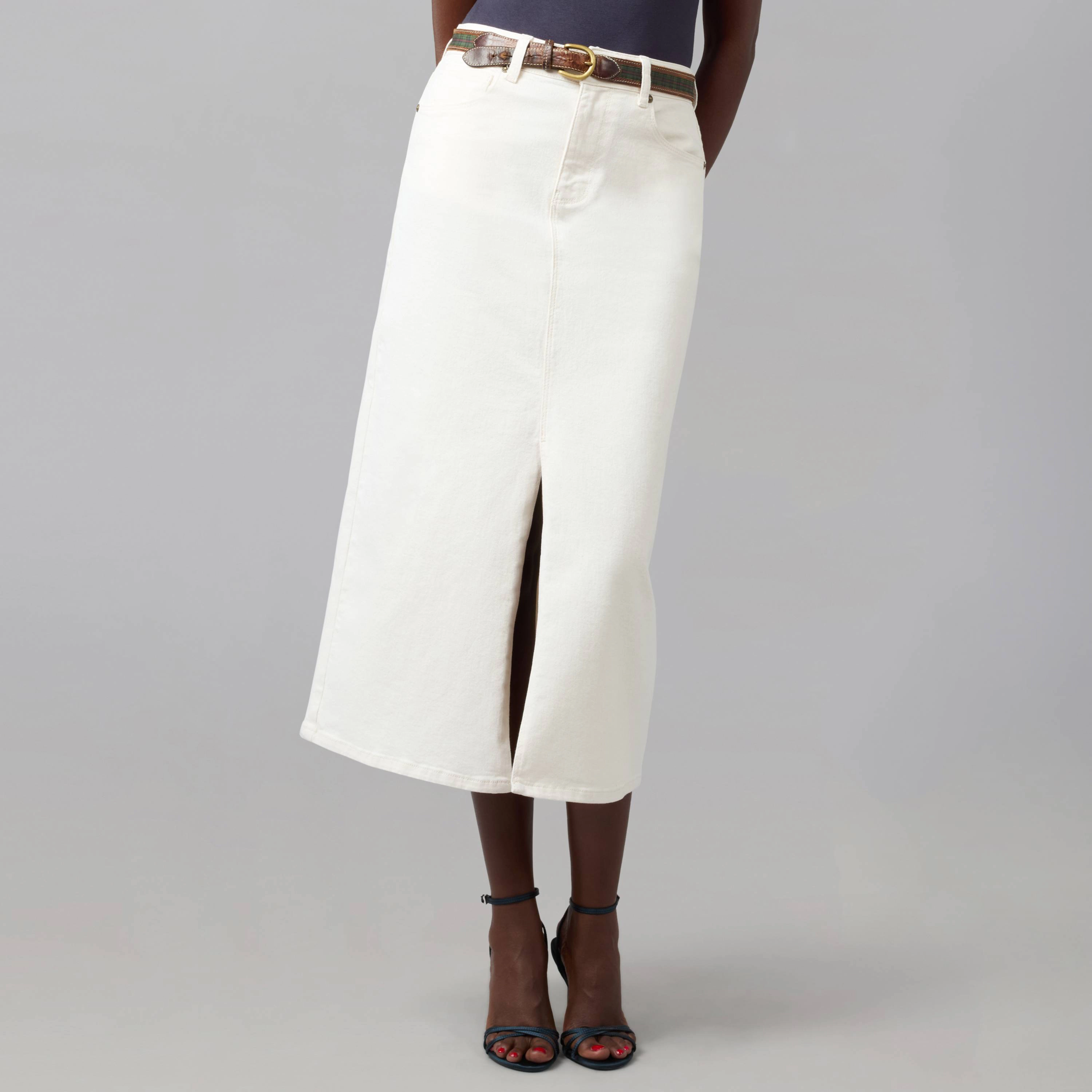 Lola Denim Womens Halston High Rise Maxi Skirt