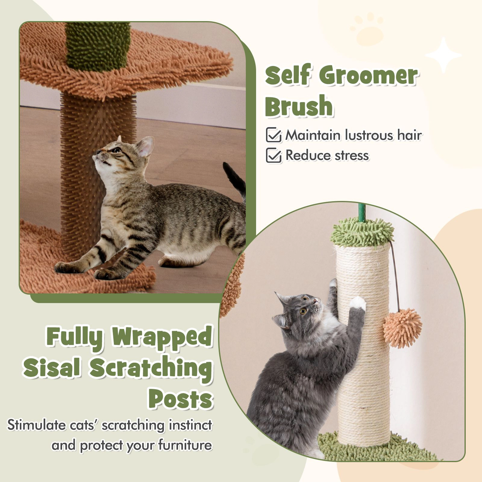 SlickBlue Multi-Level Cat Tree with Plush Perch and Sisal Rope