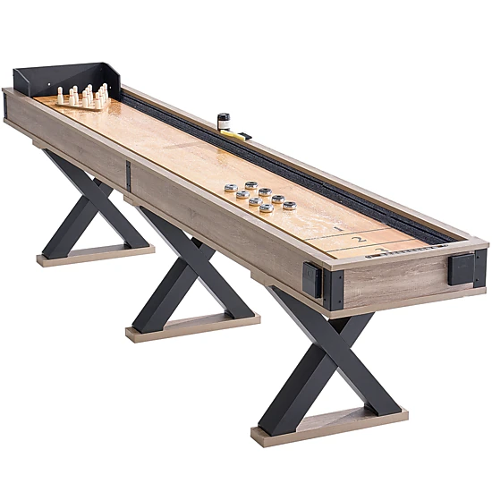 HONGGE Shuffleboard Table Shuffleboard for Family Game Rooms 2 in 1 Shuffleboard and Bowling Combo Game Set with