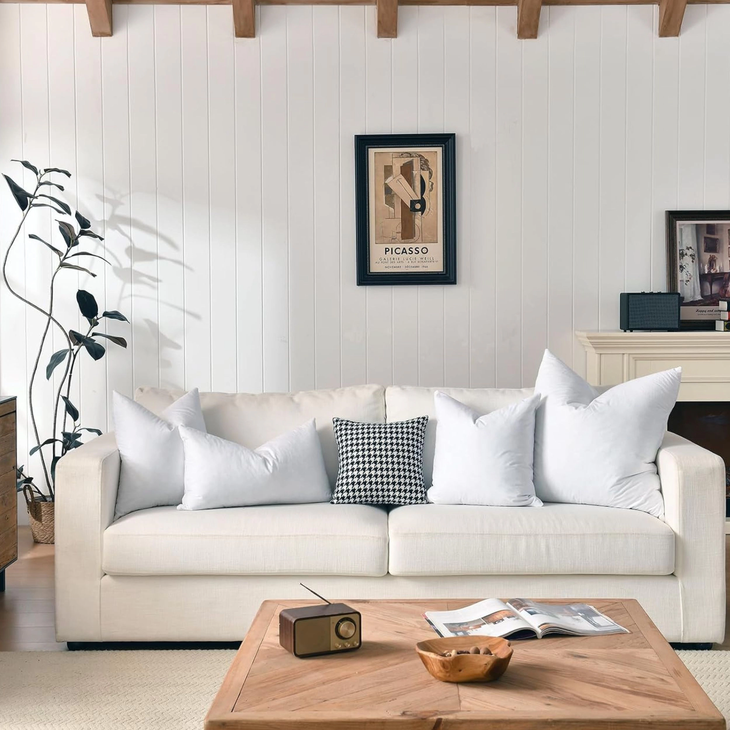 Stock Preferred Down Feather Decorative Throw Pillow Inserts Set of 2 White