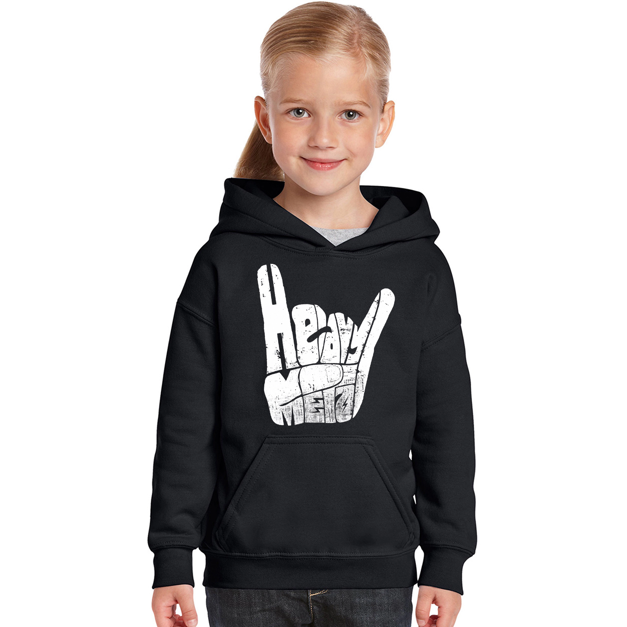 LA Pop Art Girls Word Hoodie - Heavy Metal