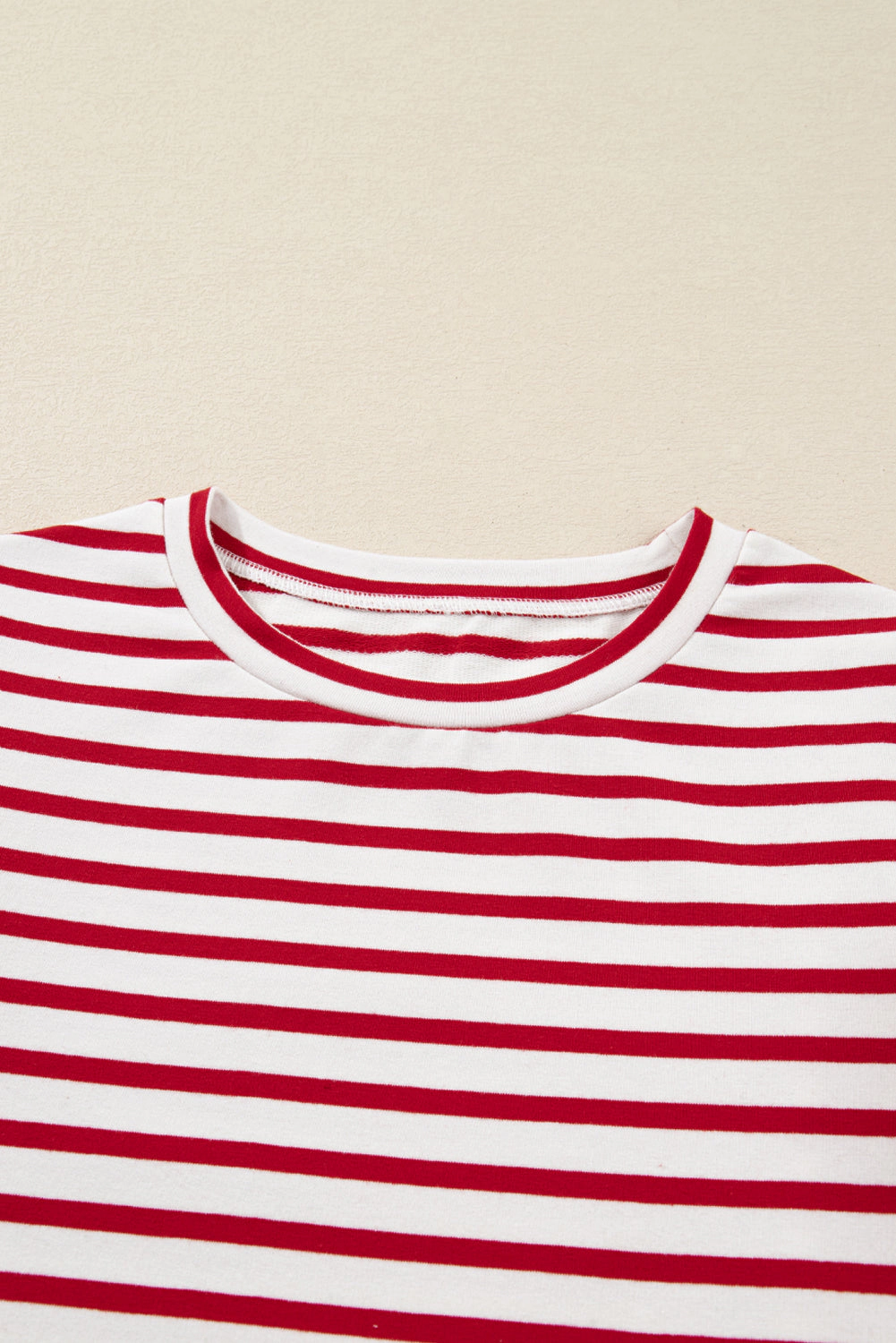Threaded Pear Women's Meilani Stripe Ruffle Trim Long Sleeve Top