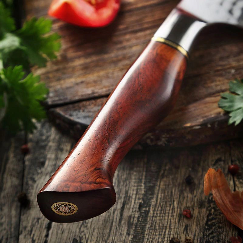 Kitcheniva 8-Inch 73 Layer Damascus Powder Steel Chefs Knife With Rose Wood Handle