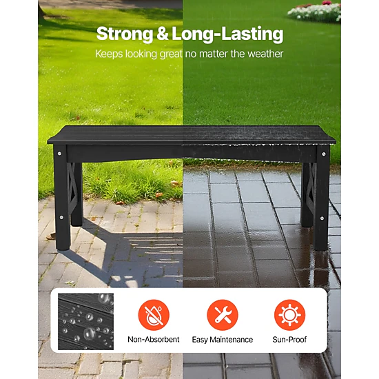 HONGGE Weatherproof Outdoor Bench Frame for Patio, Garden, Park, Yard, or Front Porch