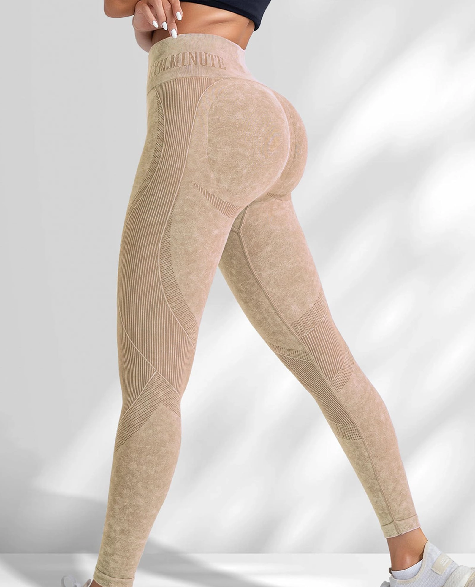Enchanted Funland Women Seamless High Waist Tummy Control Smile Contour Yoga Leggings