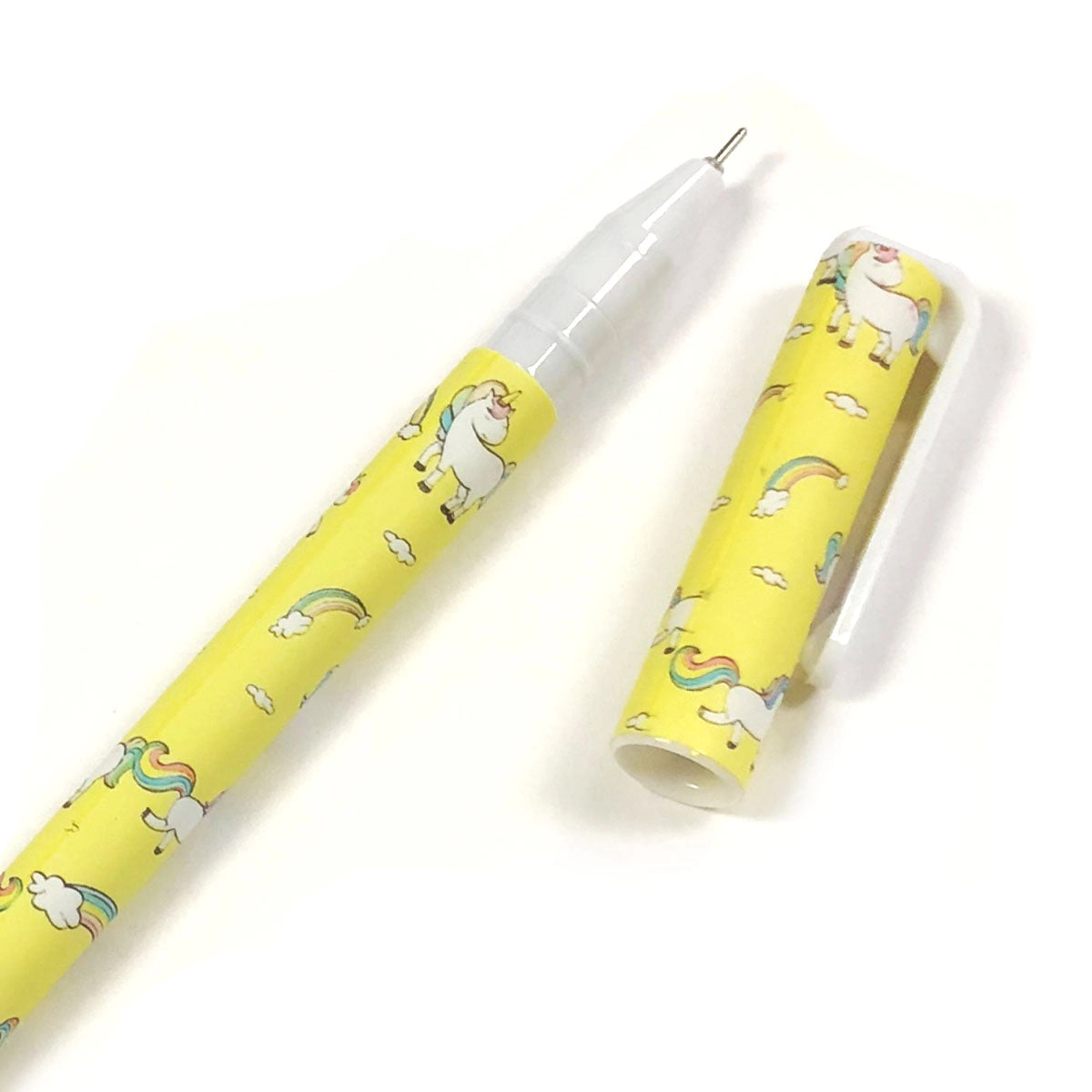 Wrapables Unicorn Flamingo Gel Ink Pens, 0.5mm Fine Point, Unicorn Black Ink, Set of 10