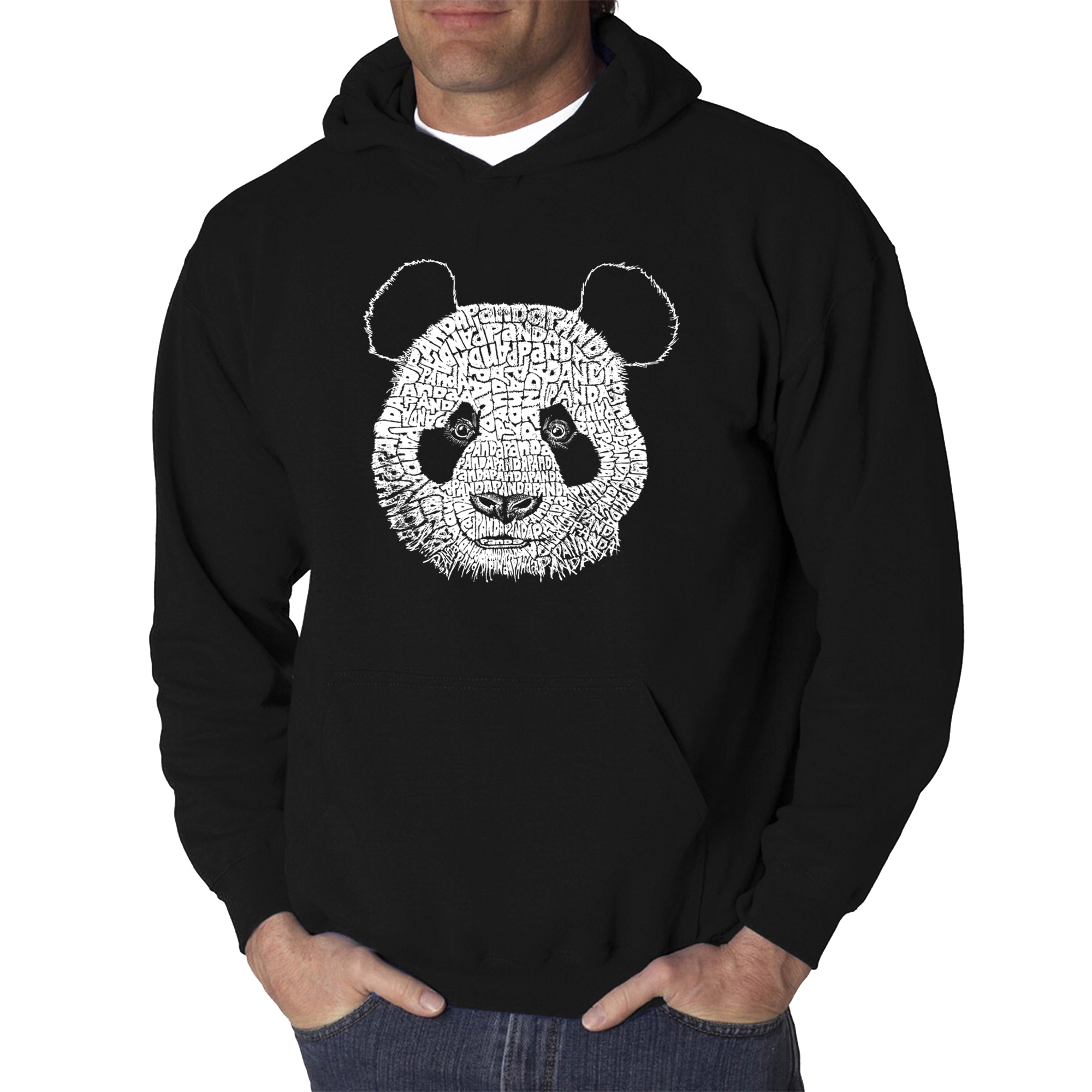LA Pop Art Panda - Men's Word Hooded Sweatshirt