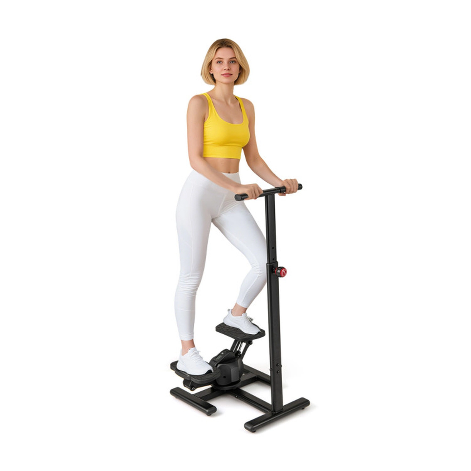 SUGIFT Black Twist Stair Stepper with Adjustable Handlebar and LCD Monitor 23-in W 19-in D 300-lb User Capacity