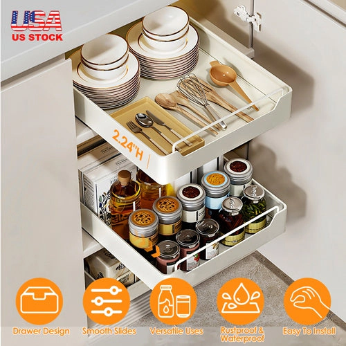 GBruno Carbon Steel Pull-Out Cabinet Organizer Drawer