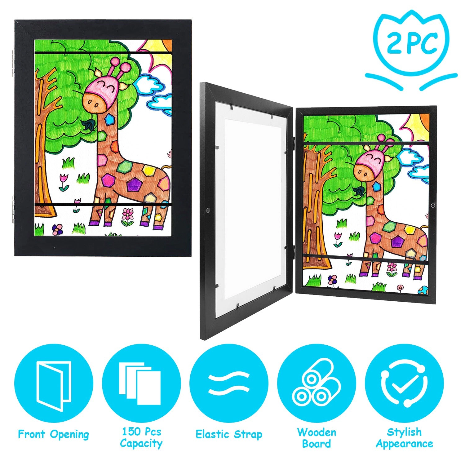 GBruno 2-Pack Front-Opening Kids Art Frame A3