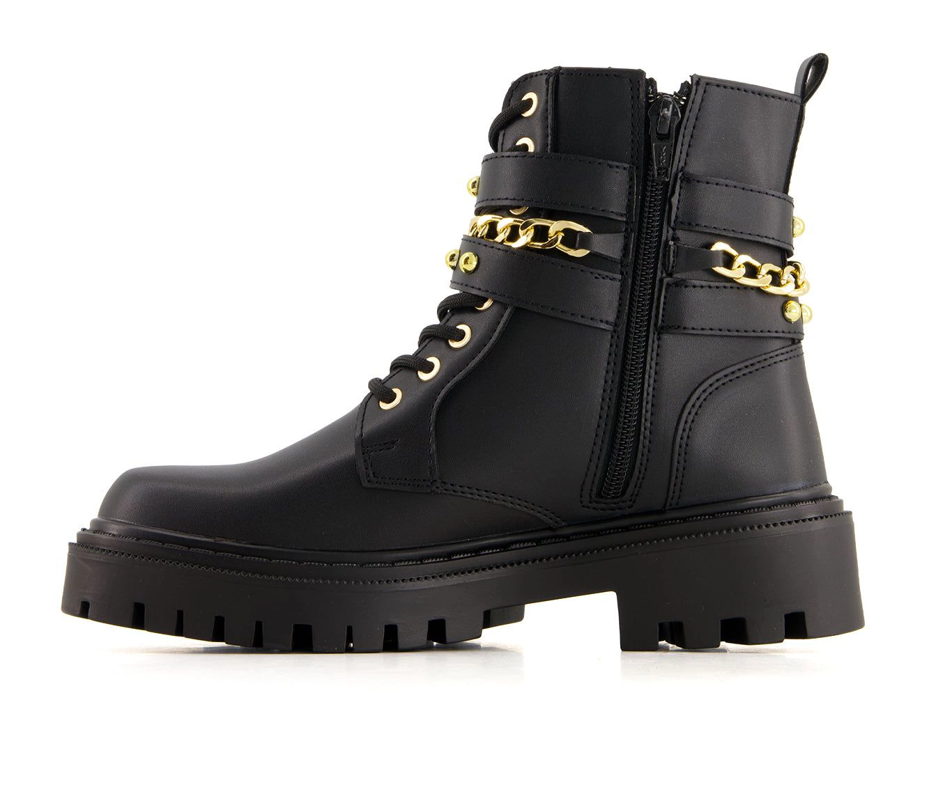 Andrea Womens Biker Boots With Chain
